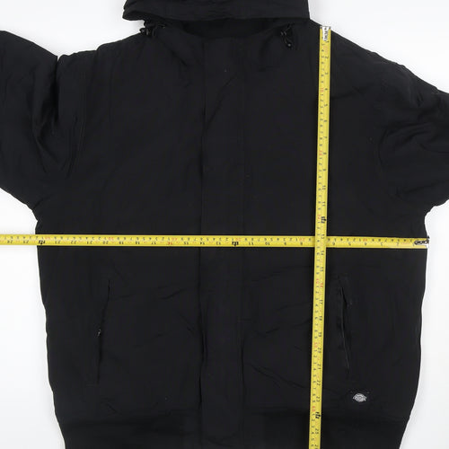 Dickies Men’s Black XL Hooded Padded Full Zip Workwear Jacket