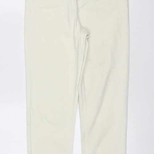 M&S Women Ivory Size 10 Short Straight Stretch Jeans 5 Pocket