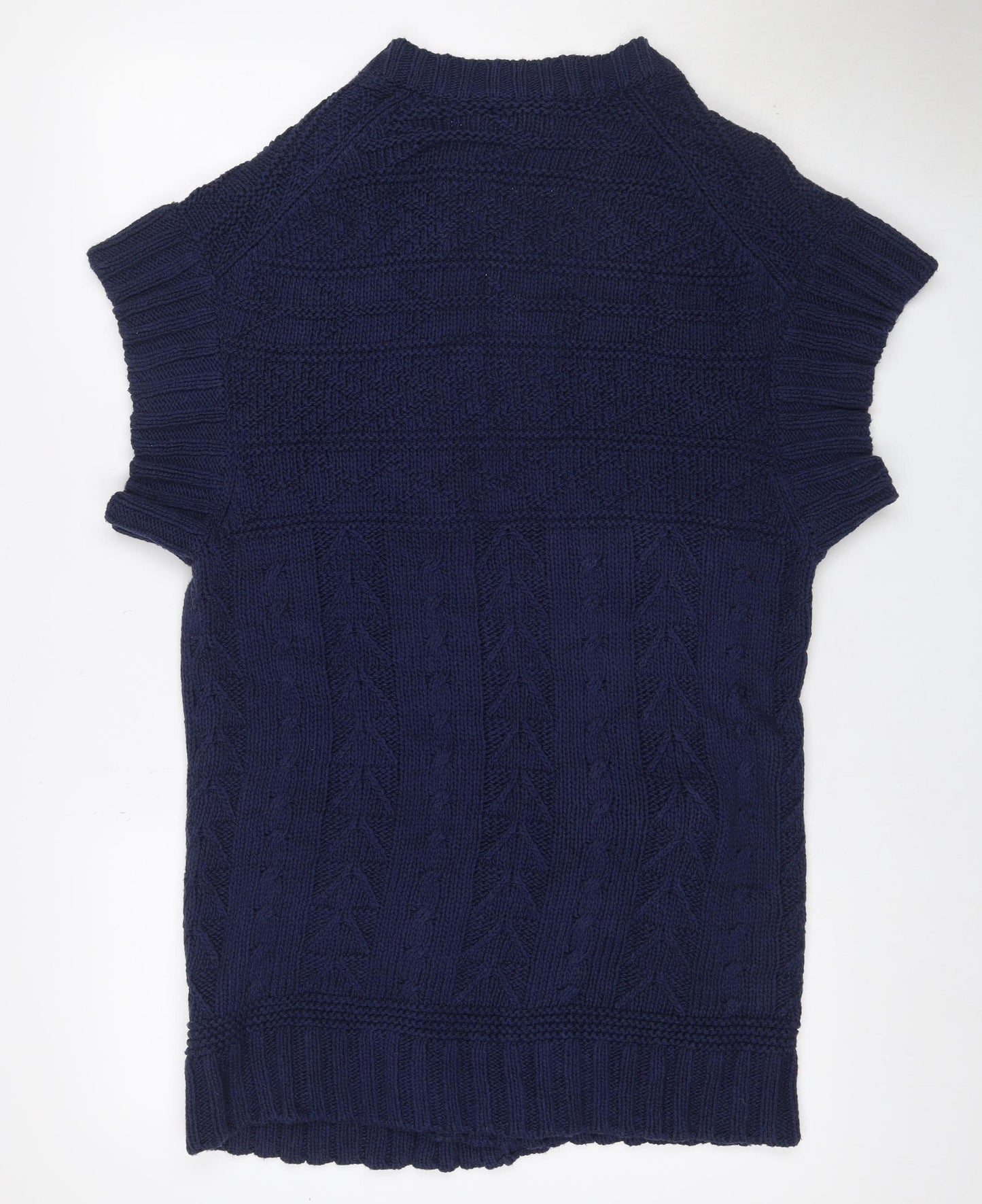Polo Jeans Ralph Lauren Women Blue L Cable Knit High Neck Vest
