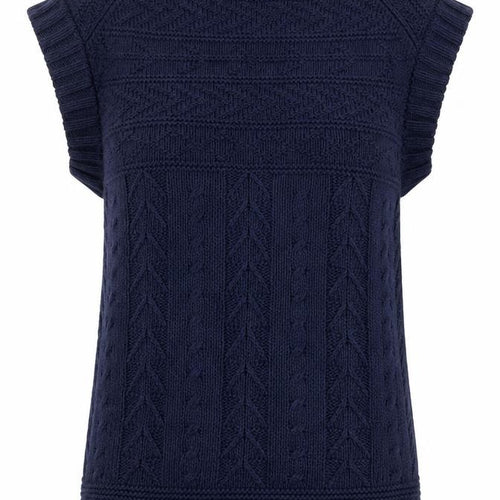 Polo Jeans Ralph Lauren Women Blue L Cable Knit High Neck Vest