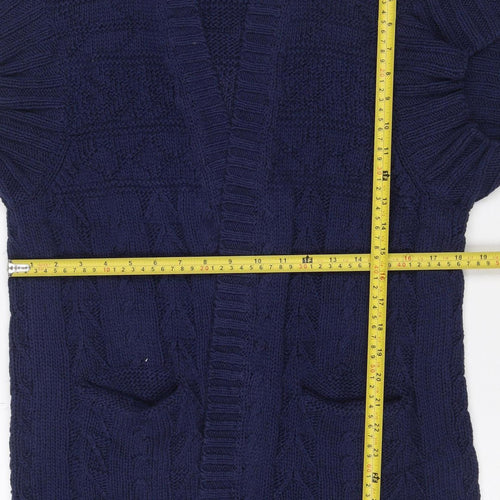Polo Jeans Ralph Lauren Women Blue L Cable Knit High Neck Vest