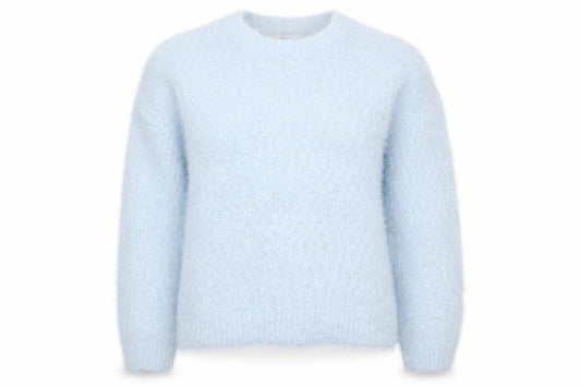 Marks and Spencer Women Blue S Fluffy Knit Crew Neck Pullover Jumper