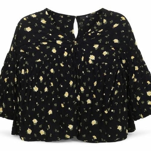 V by Very Women’s Black Floral Balloon Sleeve Blouse UK 20