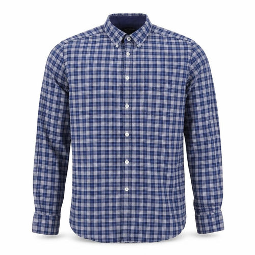 T.M. Lewin Men's Blue Plaid Egyptian Cotton Button-Down Shirt M