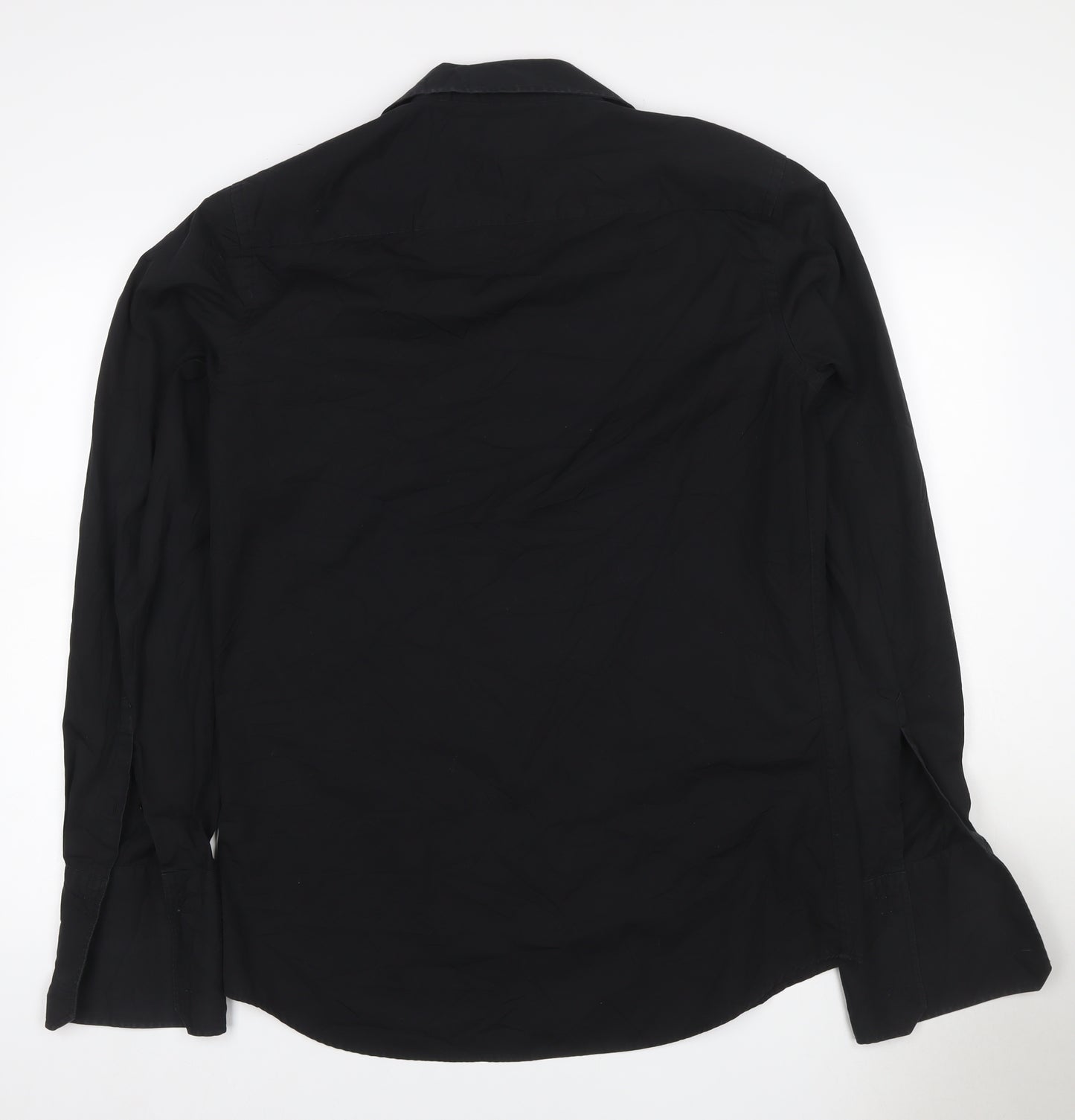 Next Men’s Black Size 16 Long Sleeve Point Collar Button-Up Shirt