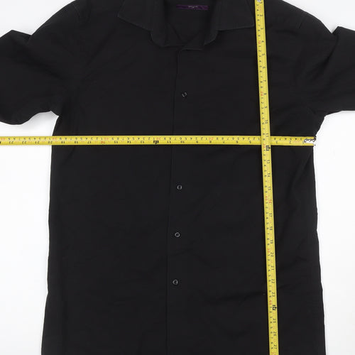 Next Men’s Black Size 16 Long Sleeve Point Collar Button-Up Shirt