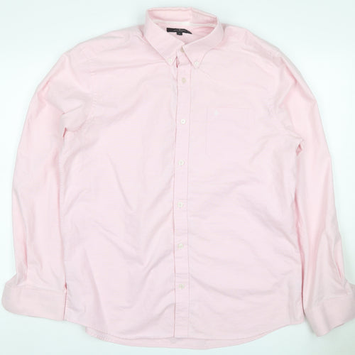Jeff Banks London Men’s Pink L Cotton Button-Down Long Sleeve Shirt