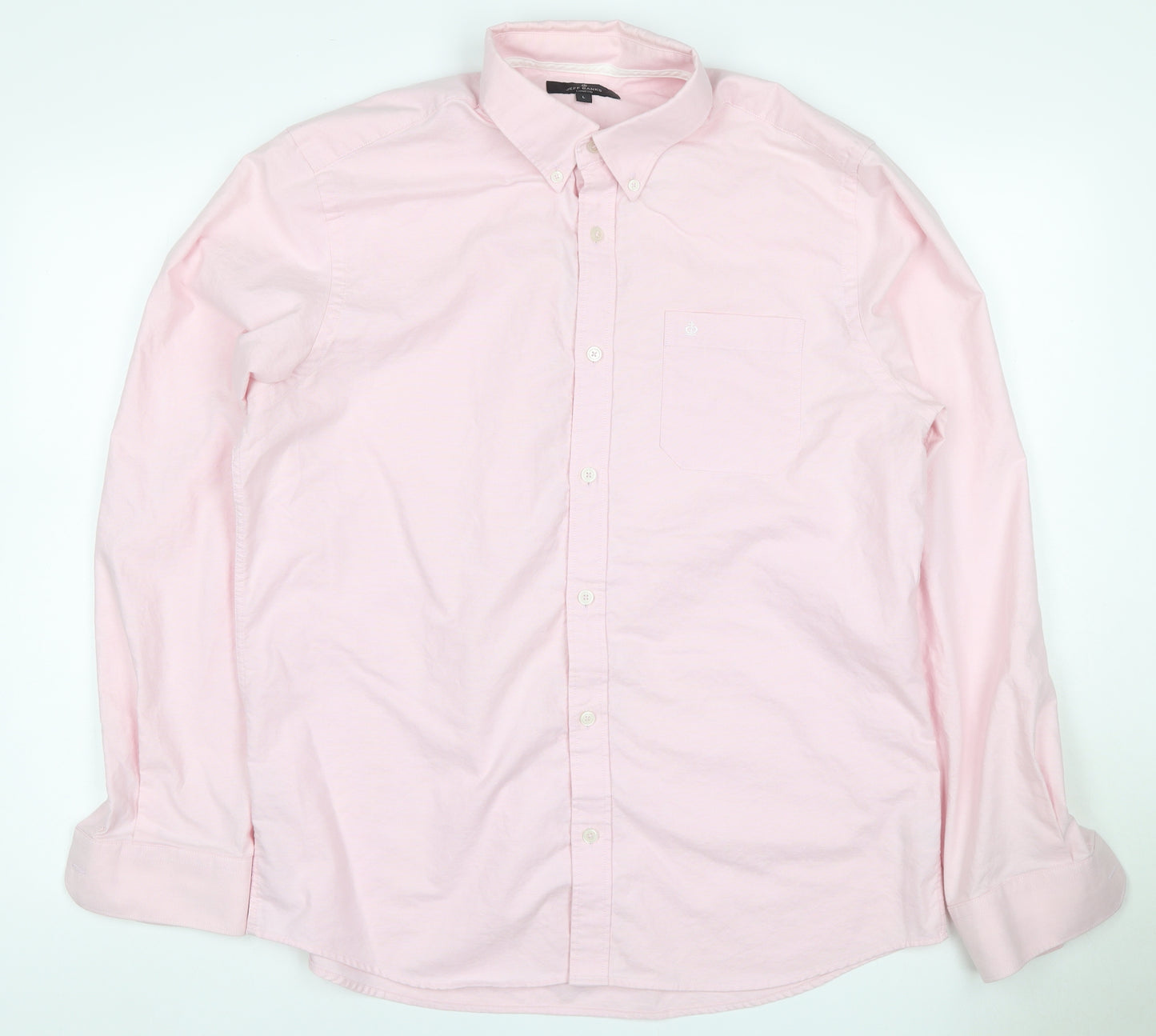 Jeff Banks London Men’s Pink L Cotton Button-Down Long Sleeve Shirt