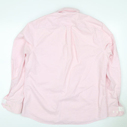 Jeff Banks London Men’s Pink L Cotton Button-Down Long Sleeve Shirt
