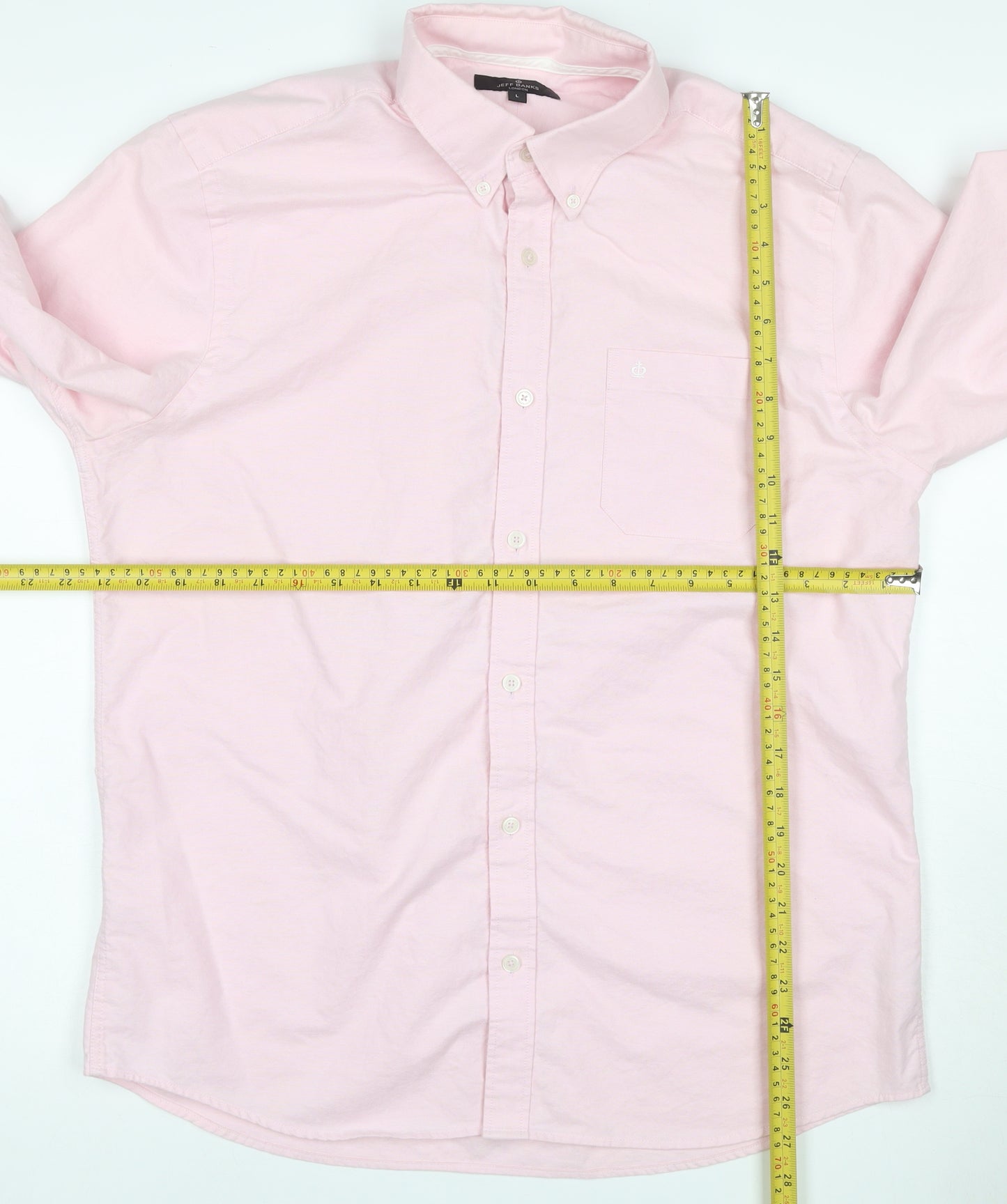 Jeff Banks London Men’s Pink L Cotton Button-Down Long Sleeve Shirt