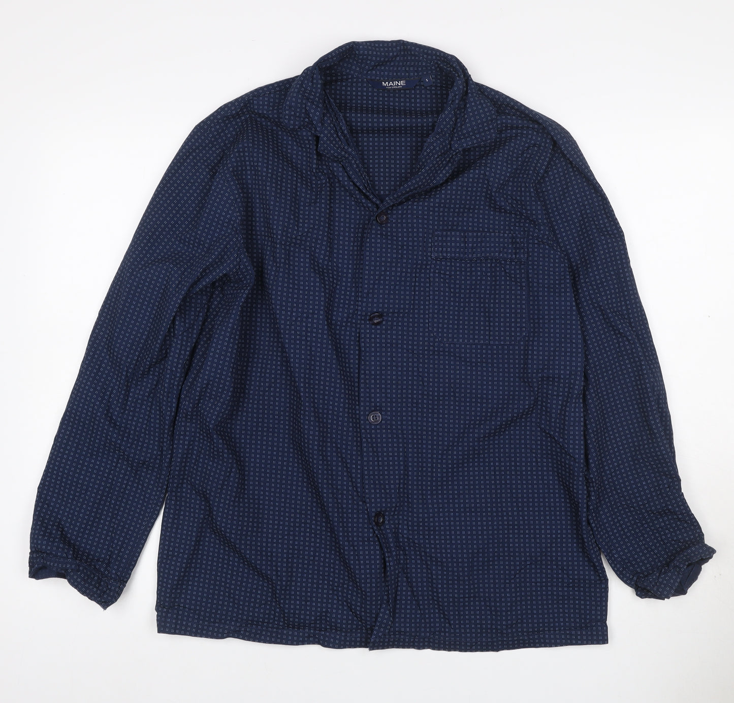 Maine New England Men's Blue S Geometric Long Sleeve Button-Up Shirt