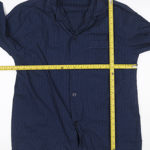 Maine New England Men's Blue S Geometric Long Sleeve Button-Up Shirt