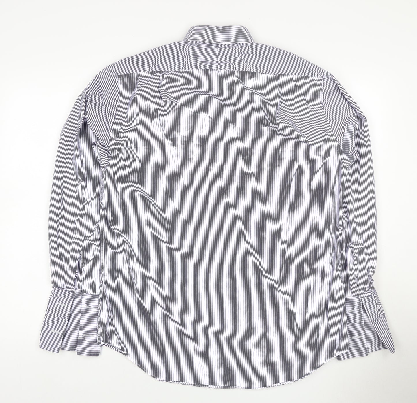 TM Lewin Men’s Purple Stripe 15.5 Regular Fit Cotton Formal Shirt