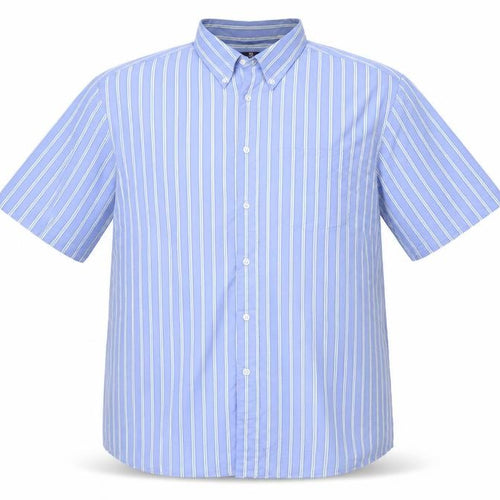 Marks and Spencer Men Blue Stripe Button Down Shirt 2XL Short Sleeve