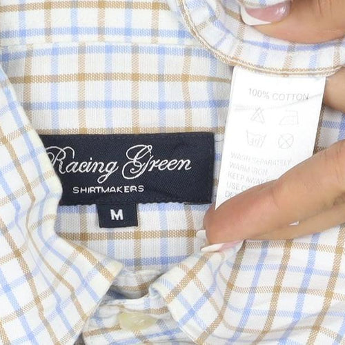 Racing Green Men's Multicoloured Check Cotton Button-Down Shirt M