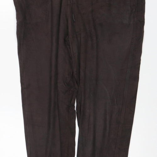 Marks and Spencer Women Brown Size 16 Short Stretch Jogger Trousers