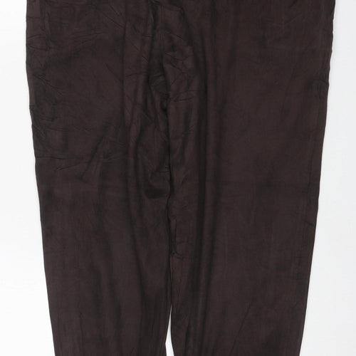 Marks and Spencer Women Brown Size 16 Short Stretch Jogger Trousers