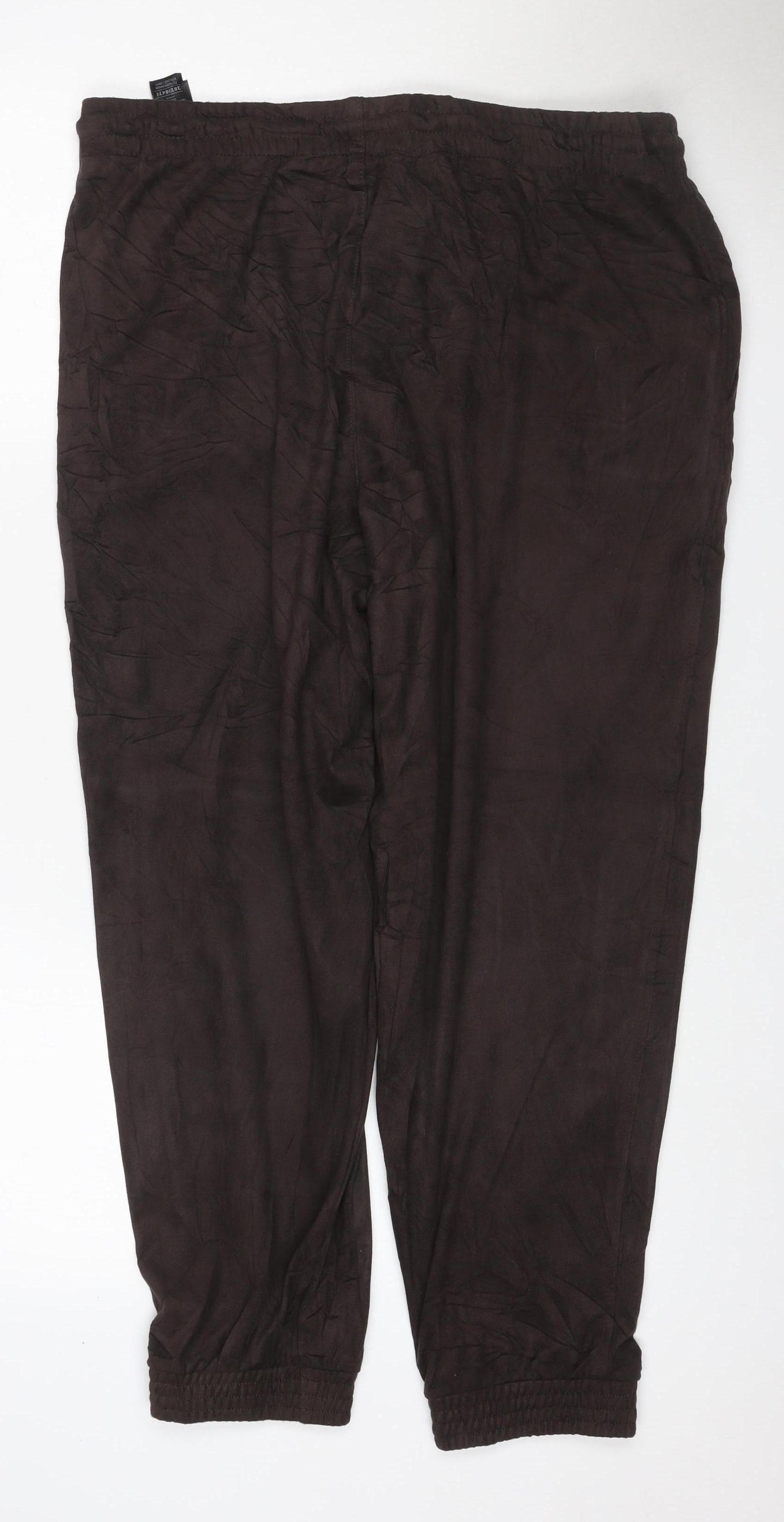 Marks and Spencer Women Brown Size 16 Short Stretch Jogger Trousers