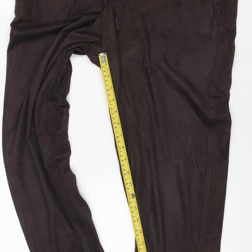 Marks and Spencer Women Brown Size 16 Short Stretch Jogger Trousers
