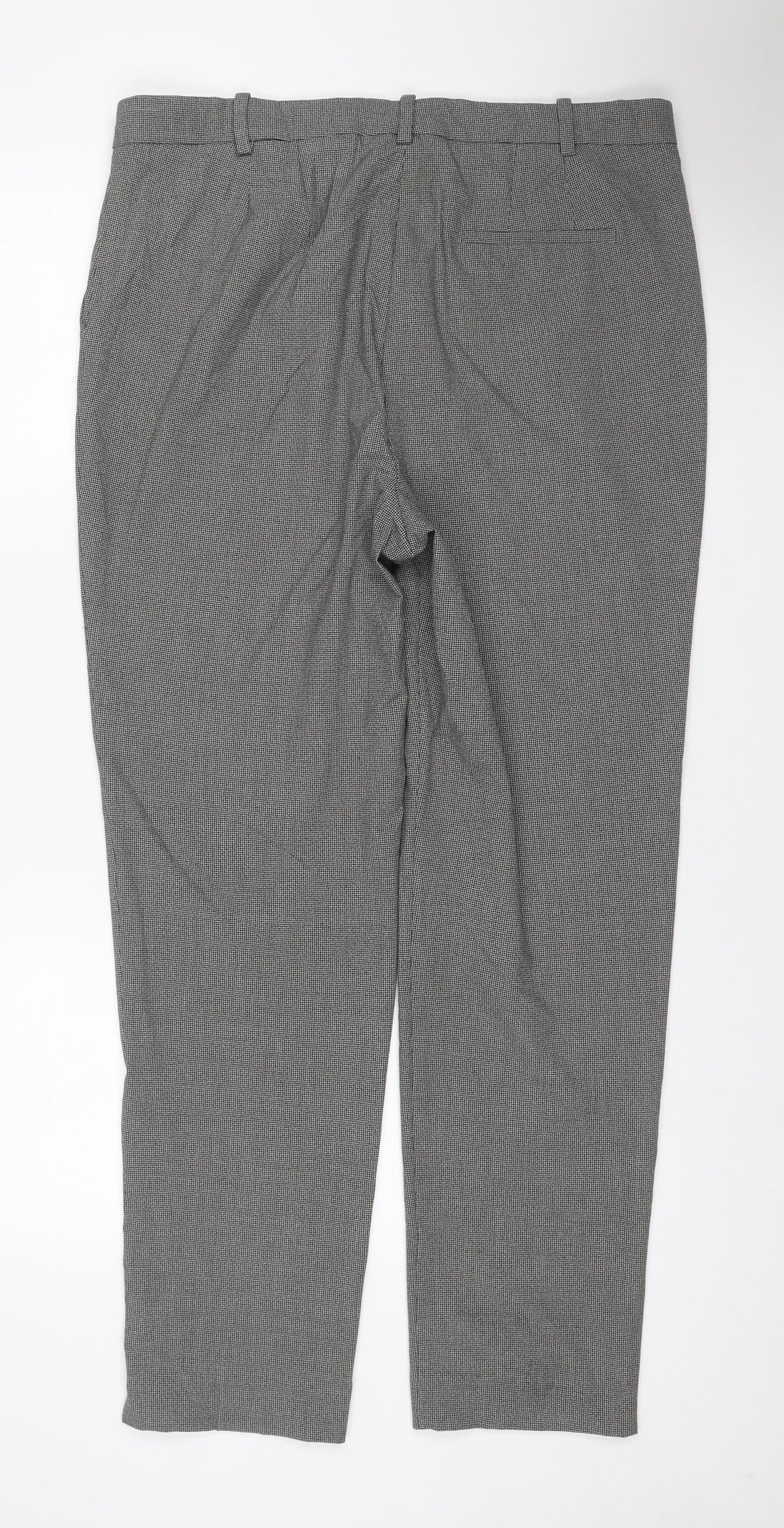 Marks & Spencer Women’s Grey Check The Mia Slim Trousers UK 16 Long