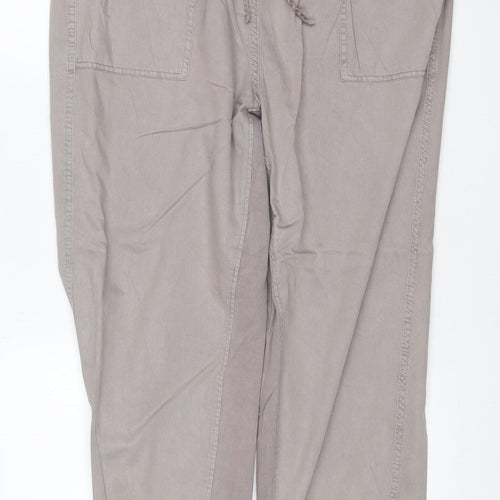 Marks & Spencer Women Grey Size 18 Regular Lyocell Cotton Jogger Trousers