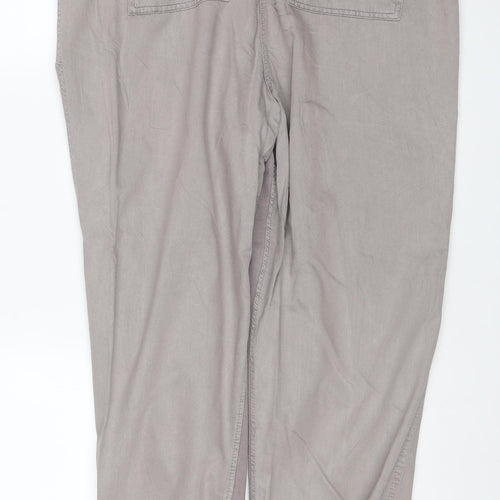 Marks & Spencer Women Grey Size 18 Regular Lyocell Cotton Jogger Trousers