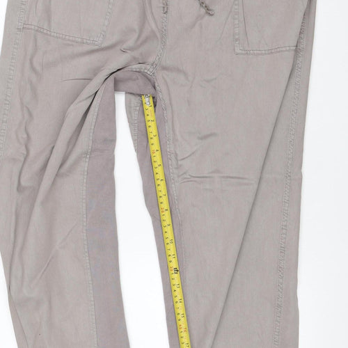 Marks & Spencer Women Grey Size 18 Regular Lyocell Cotton Jogger Trousers