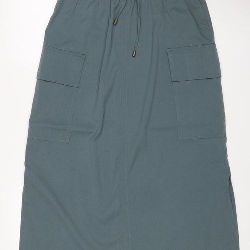 Marks and Spencer Women Green UK 14 Cargo Long Drawstring Skirt