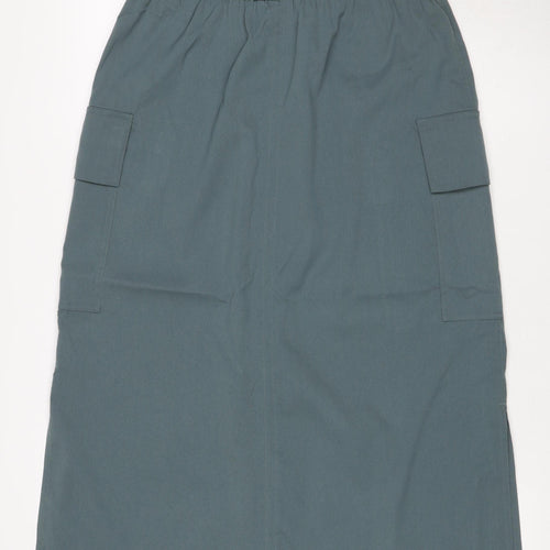 Marks and Spencer Women Green UK 14 Cargo Long Drawstring Skirt