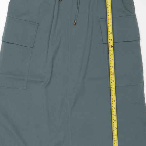 Marks and Spencer Women Green UK 14 Cargo Long Drawstring Skirt