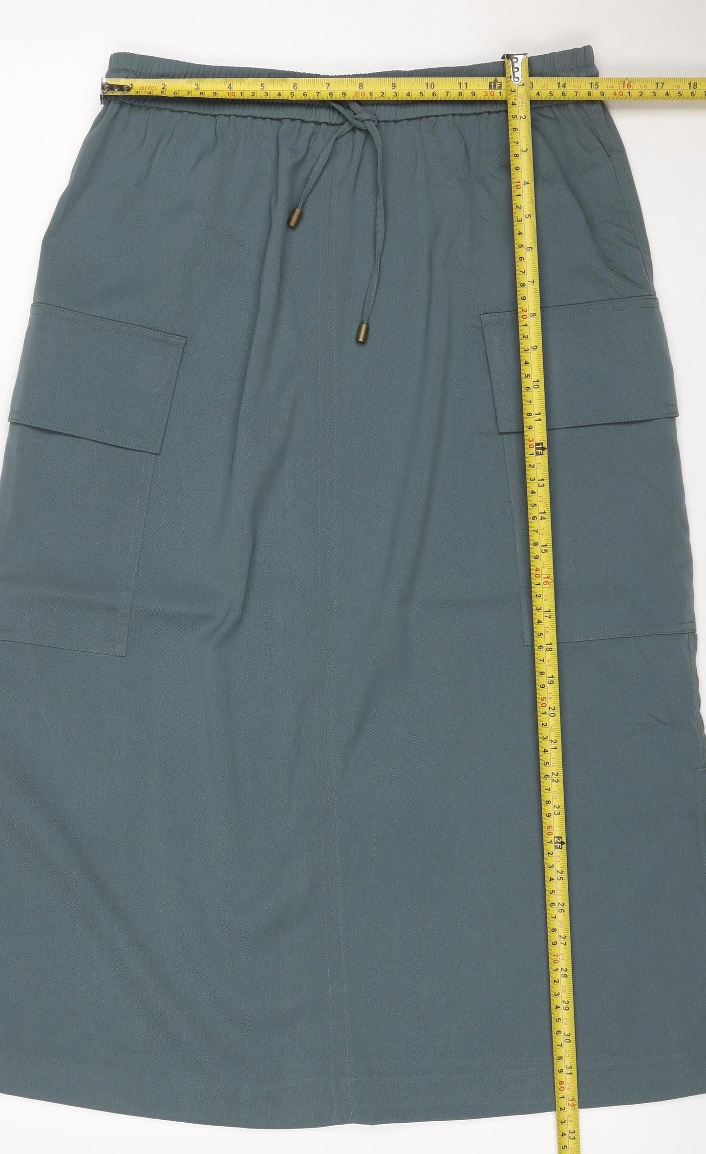 Marks and Spencer Women Green UK 14 Cargo Long Drawstring Skirt