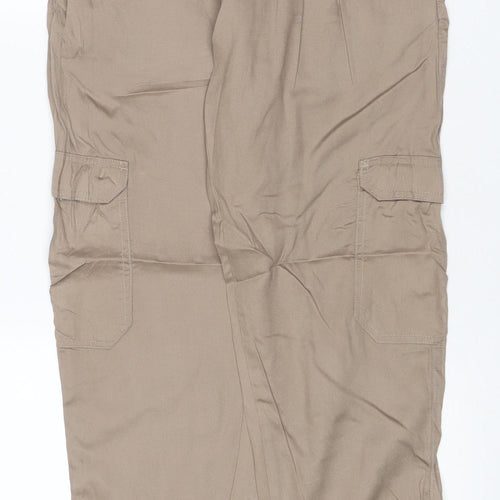 John Lewis Anyday Women Beige UK 12 Lyocell Cargo Jogger Trousers