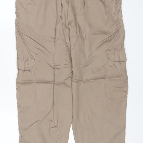 John Lewis Anyday Women Beige UK 12 Lyocell Cargo Jogger Trousers