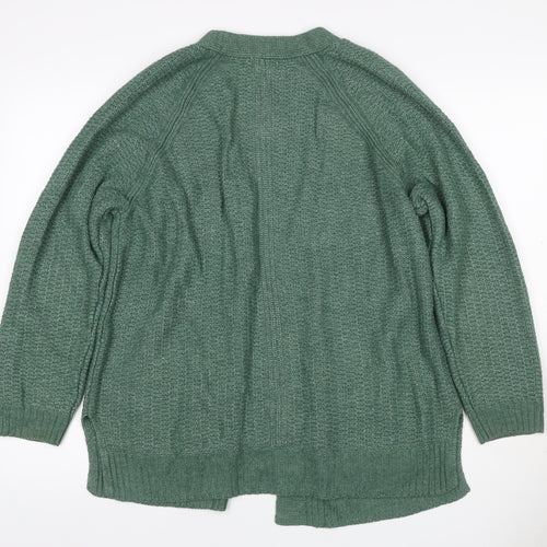 Fat Face Women’s Green UK 14 Open Knit V-Neck Pocket Cardigan