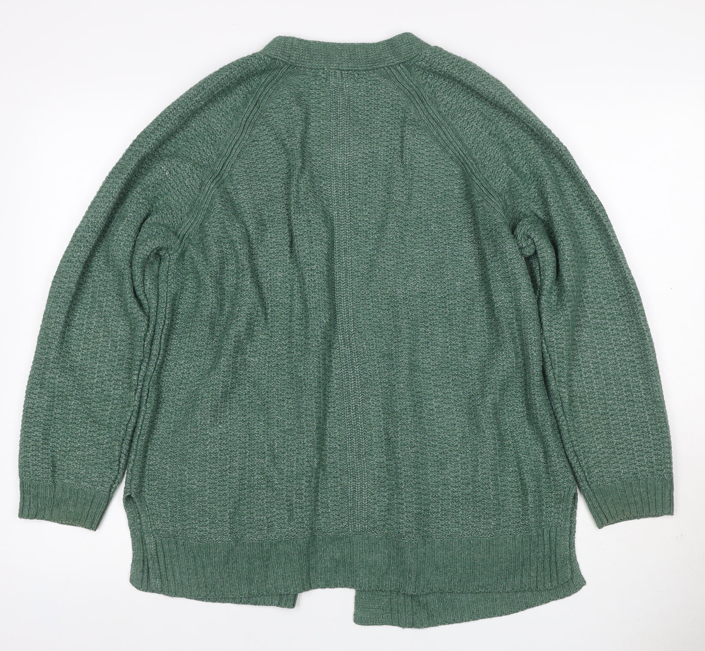 Fat Face Women’s Green UK 14 Open Knit V-Neck Pocket Cardigan