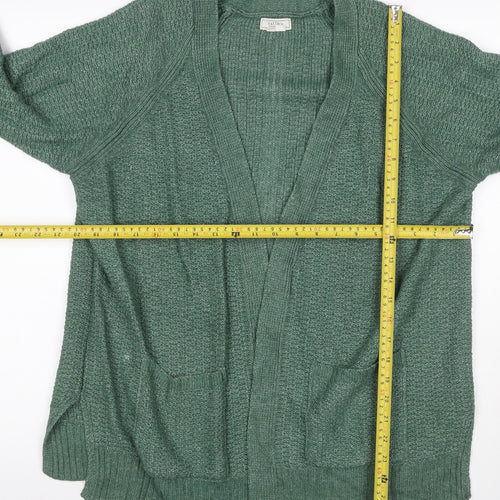 Fat Face Women’s Green UK 14 Open Knit V-Neck Pocket Cardigan