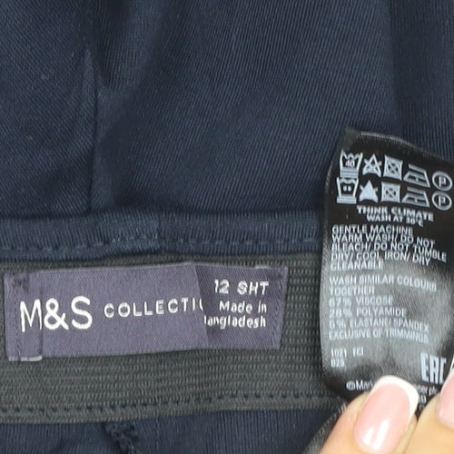 Marks & Spencer Women’s Black Size 12 Short Straight Leg Trousers