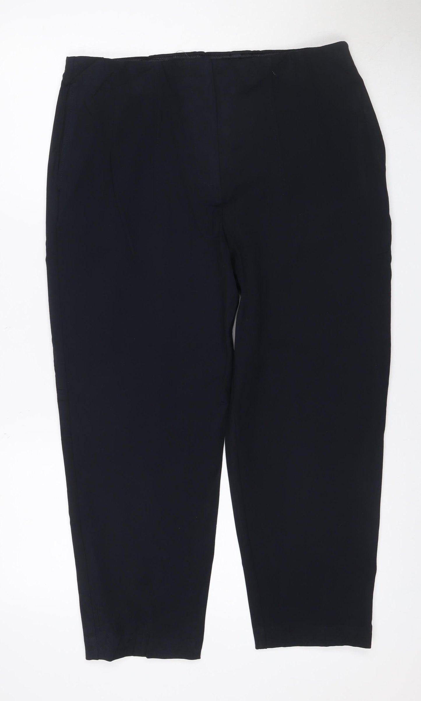 M&S Women’s Blue Size 14 Wide Leg Stretch Smart Trousers