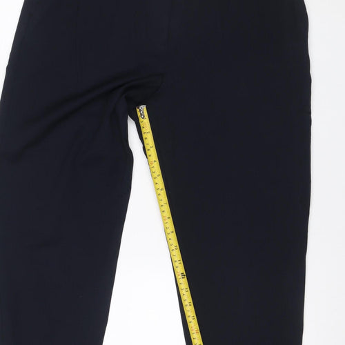 M&S Women’s Blue Size 14 Wide Leg Stretch Smart Trousers