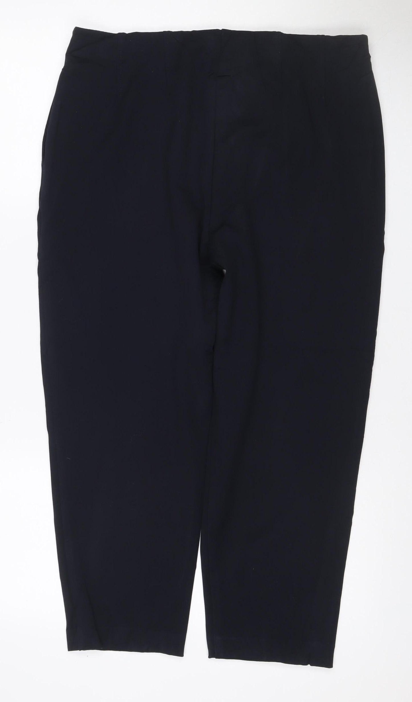 M&S Women’s Blue Size 14 Wide Leg Stretch Smart Trousers