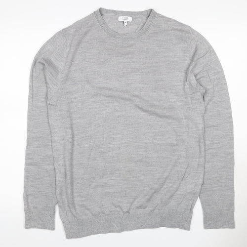 Reiss Men’s Grey Wool Crew Neck Knit Pullover Jumper Size M