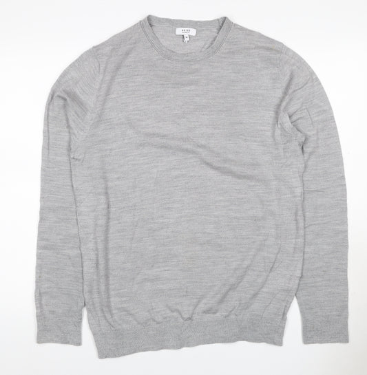 Reiss Men’s Grey Wool Crew Neck Knit Pullover Jumper Size M