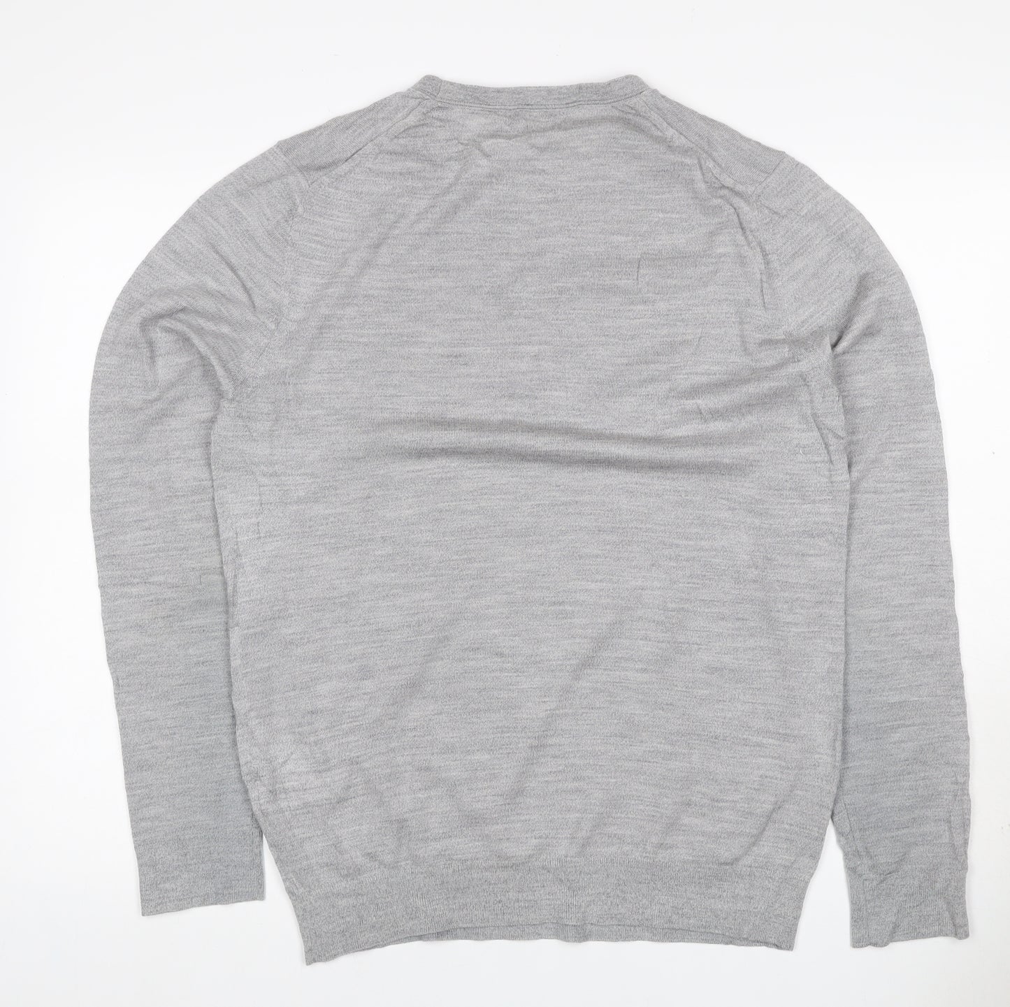 Reiss Men’s Grey Wool Crew Neck Knit Pullover Jumper Size M