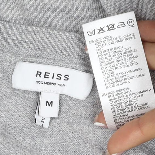 Reiss Men’s Grey Wool Crew Neck Knit Pullover Jumper Size M