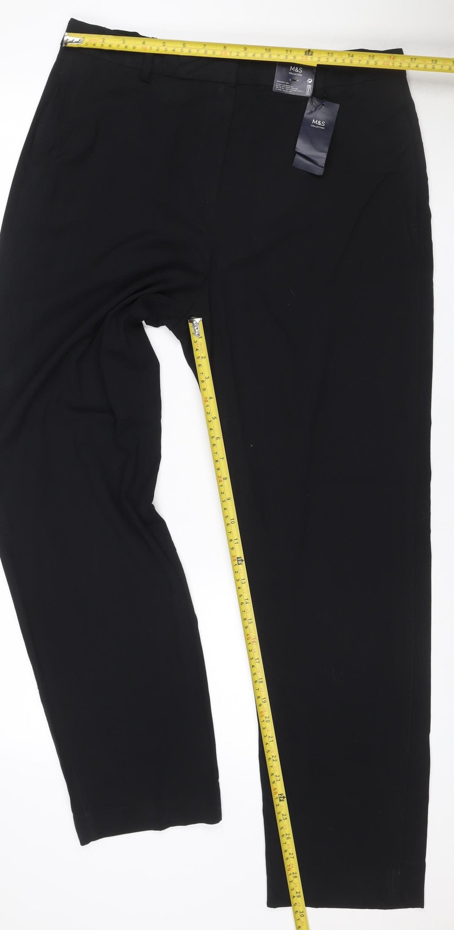 Marks & Spencer Women’s Black UK 16 Regular Straight Leg Trousers NWT