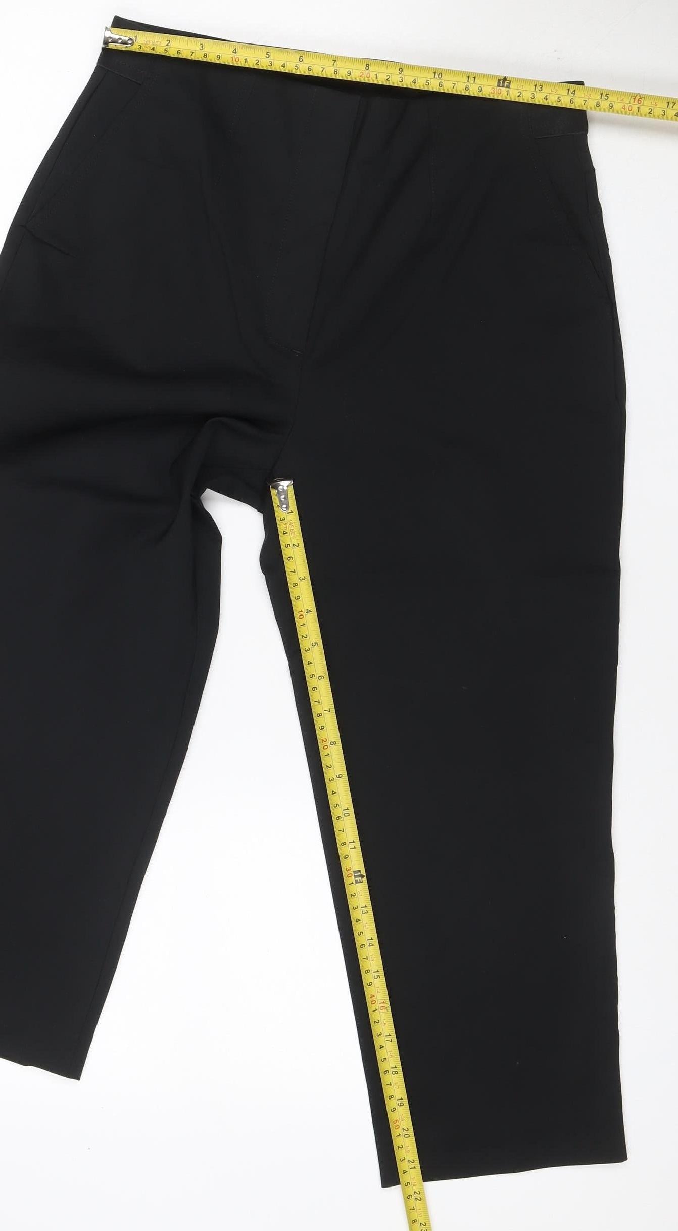 Marks & Spencer Women's Black UK 12 Straight Stretch Work Trousers