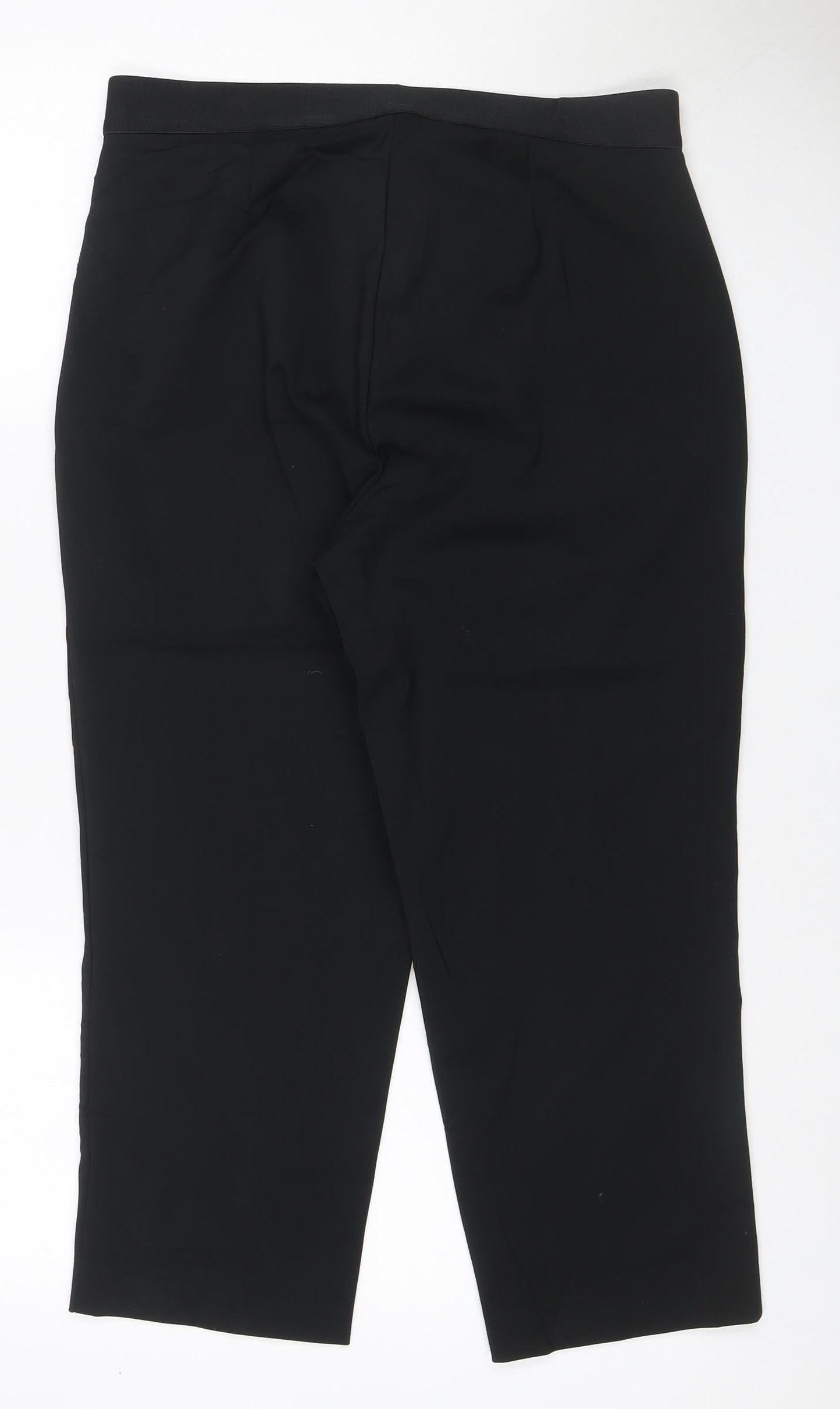 Marks & Spencer Women's Black UK 12 Straight Stretch Work Trousers