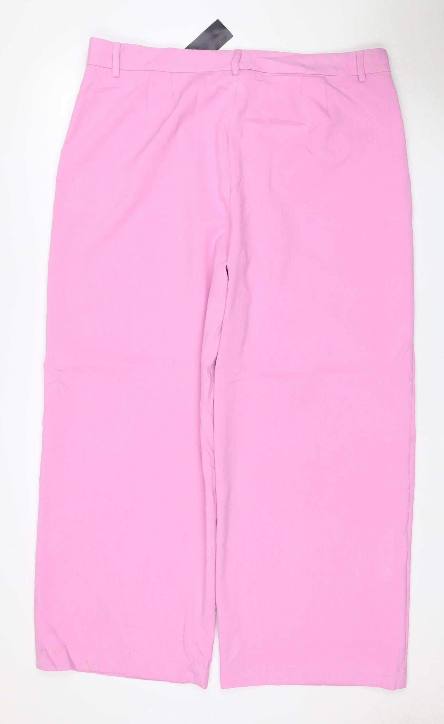 M&S Women’s Pink Size 20 Regular Wide Leg Tailored Trousers