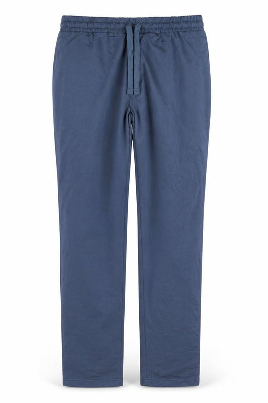 Marks & Spencer Men Blue L Long Regular Fit Cotton Jogger Trousers