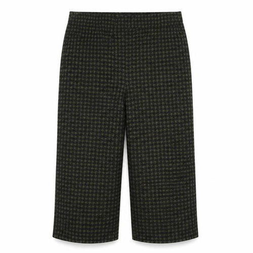 Marks & Spencer Women Green Check Wide Leg Trousers UK 20 Regular